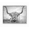 Stupell Industries Black & White Highland Cow Wall Art in Gray Frame